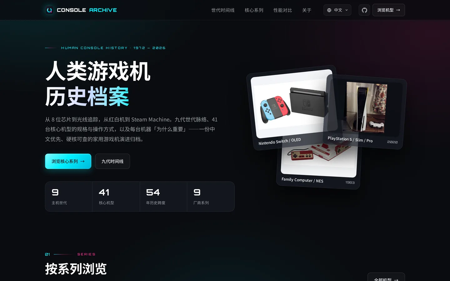 Screenshot of Console Archive