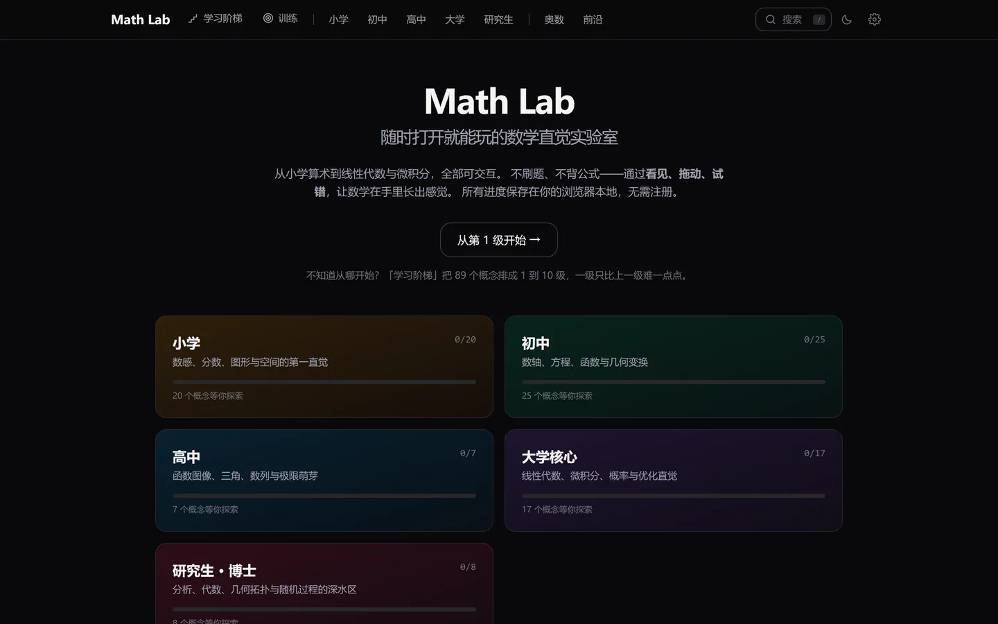 Screenshot of Math Lab